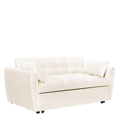 Canapé-lit convertible 3-en-1 en velours 64,96 avec dossier réglable, poche de rangement et capacité de poids de 227 kg.