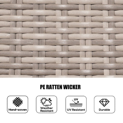 Ensemble de repas rond en rotin pour extérieur, 7 pièces, avec coussins, de Moda Furnishings
