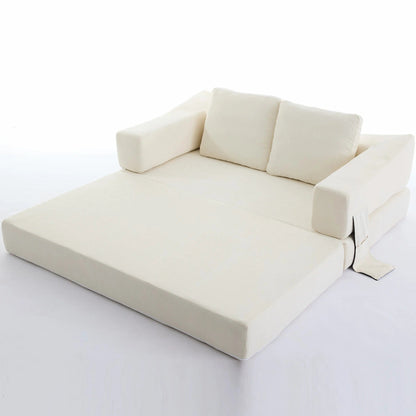 Canapé-lit convertible rembourré de 70,87 pouces, chaise convertible, canapé de sol confortable pour salon, chambre à coucher, tissu chenille