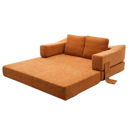 Canapé-lit convertible rembourré de 70,87 pouces, chaise convertible, canapé de sol confortable pour salon, chambre à coucher, tissu chenille