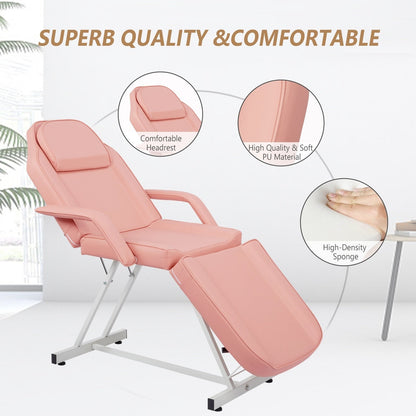 Chaise de tatouage, lit de massage, chaise de salon de beauté et spa réglable 73 avec tabouret