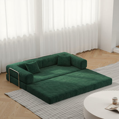 Canapé d'angle modulaire de 78,8 pouces, canapé-lit convertible en forme de cube, canapé-lit bas au sol avec accoudoirs confortables.