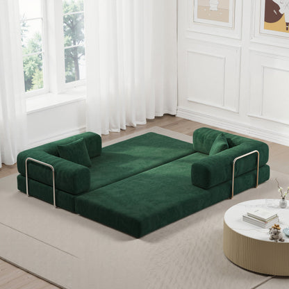 Canapé d'angle modulaire de 78,8 pouces, canapé-lit convertible en forme de cube, canapé-lit bas au sol avec accoudoirs confortables.