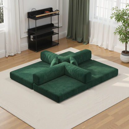 Canapé d'angle modulaire de 78,8 pouces, canapé-lit convertible en forme de cube, canapé-lit bas au sol avec accoudoirs confortables.
