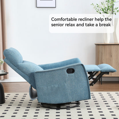 Fauteuil inclinable manuel à 8 points de massage, chaise pivotante et basculante en tissu, canapé simple, fauteuil avec fonction de basculement et chauffage lombaire.