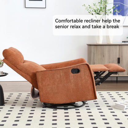 Fauteuil inclinable manuel à 8 points de massage, chaise pivotante et basculante en tissu, canapé simple, fauteuil avec fonction de basculement et chauffage lombaire.