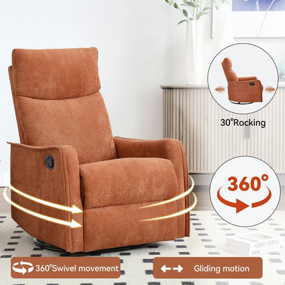 Fauteuil inclinable manuel à 8 points de massage, chaise pivotante et basculante en tissu, canapé simple, fauteuil avec fonction de basculement et chauffage lombaire.