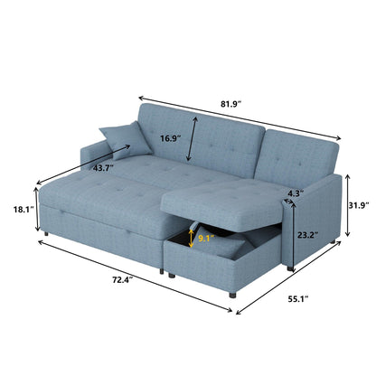 Canapé-lit et chaise longue réversibles de 208 cm de large