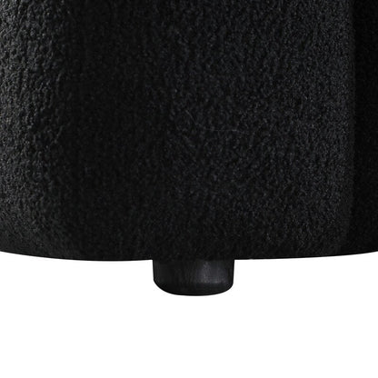 84.3 Canapé 3 places luxueux et spacieux en bouclette, recouvert de tissu Marshmallow, avec 2 coussins carrés décoratifs et accoudoirs carrés.