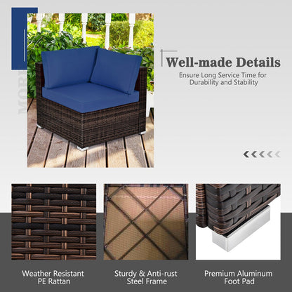 Ensemble de meubles en rotin pour patio, 8 pièces, avec support pour foyer, table et réservoir, et couvercle de terrasse.