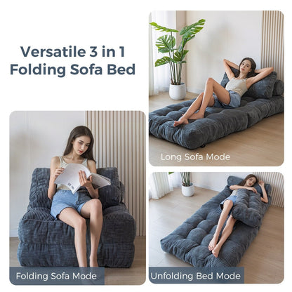 8 Canapé-lit pliable en velours côtelé, simple