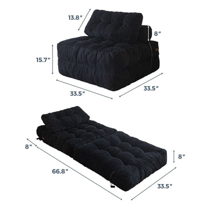 8 Canapé-lit pliable en velours côtelé, simple
