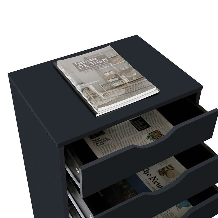 Armoire étroite en bois à 9 tiroirs avec tiroirs à coulisses fluides et étagère de rangement supérieure.