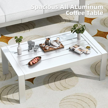 AECOJOY Ensemble de meubles de patio en aluminium 7 pièces, ensemble de conversation d'extérieur