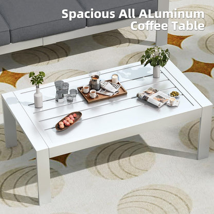 AECOJOY Ensemble de meubles de patio en aluminium 7 pièces, ensemble de conversation d'extérieur