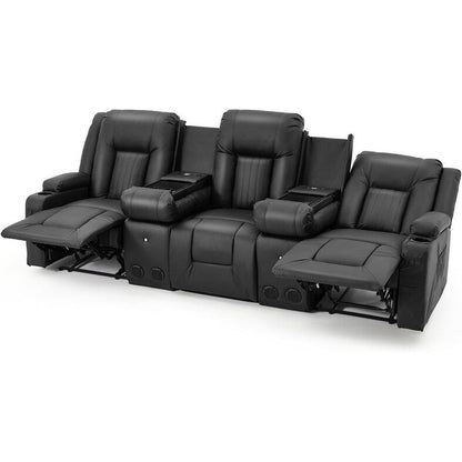 Canapé inclinable AECOJOY, manuel, pour camping-car, canapé inclinable en PU, avec console, pour salon familial.