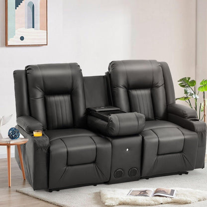 Canapé inclinable AECOJOY, manuel, pour camping-car, canapé inclinable en PU, avec console, pour salon familial.