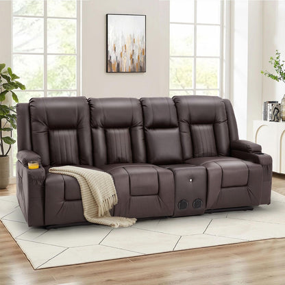 Canapé inclinable AECOJOY, manuel, pour camping-car, canapé inclinable en PU, avec console, pour salon familial.