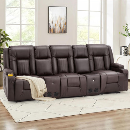 Canapé inclinable AECOJOY, manuel, pour camping-car, canapé inclinable en PU, avec console, pour salon familial.