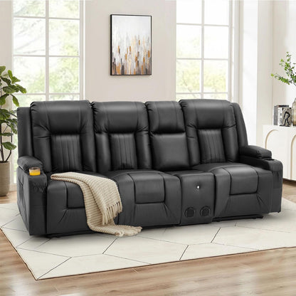 Canapé inclinable AECOJOY, manuel, pour camping-car, canapé inclinable en PU, avec console, pour salon familial.
