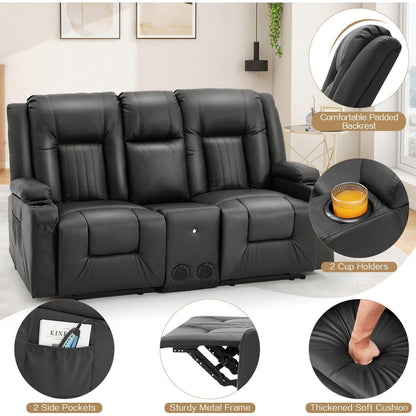Canapé inclinable AECOJOY, manuel, pour camping-car, canapé inclinable en PU, avec console, pour salon familial.