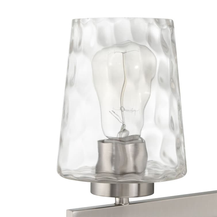 Applique murale de salle de bain à 6 lumières LED, style moderne du milieu du siècle, avec verre artistique et fonction de gradation - 51 pouces