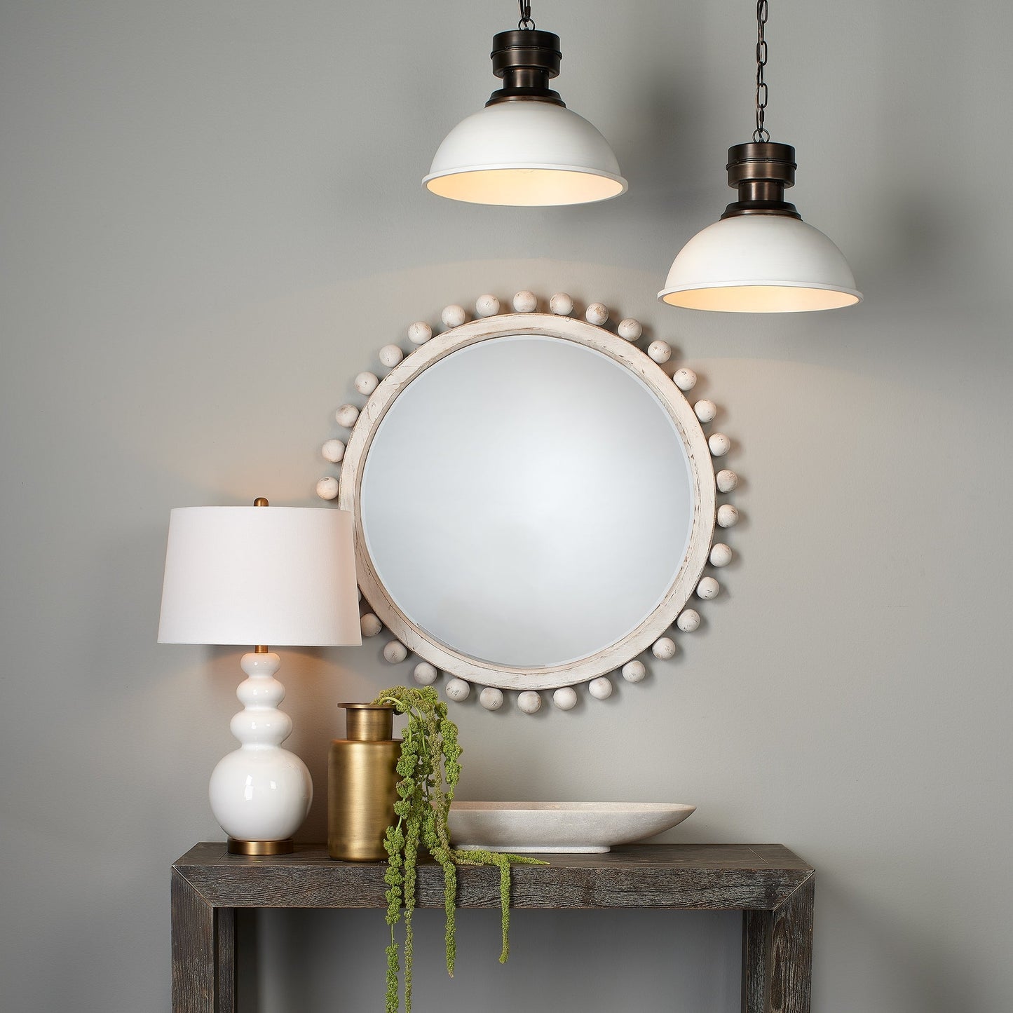Alden Décor Miroir rond en bois Orion, naturel