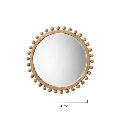 Alden Décor Miroir rond en bois Orion, naturel