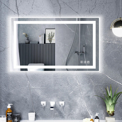 Miroir de salle de bain antibuée avec rétroéclairage RGB et éclairage LED frontal