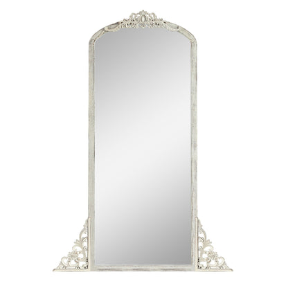 Grand miroir de sol en bois massif sculpté avec arche