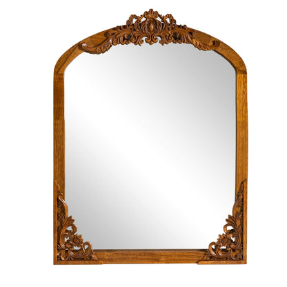 Grand miroir de sol en bois massif sculpté avec arche