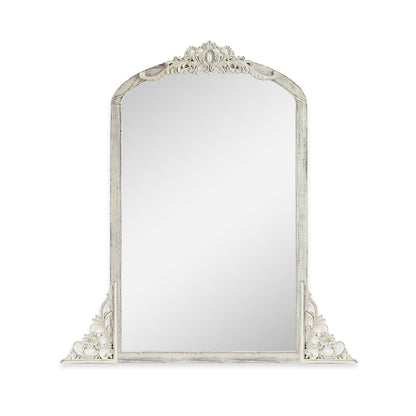 Grand miroir de sol en bois massif sculpté avec arche
