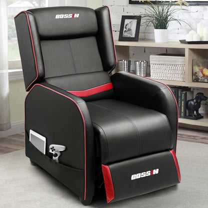 BOSSIN Fauteuil de jeu inclinable ergonomique en cuir PU pour salon