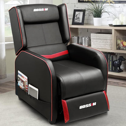 BOSSIN Fauteuil de jeu inclinable ergonomique en cuir PU pour salon