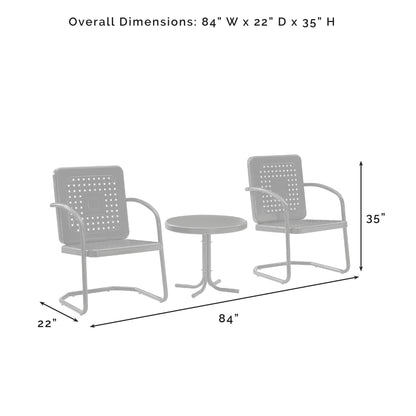 Ensemble de 3 chaises d'extérieur Crosley Bates - 84 L x 22 P x 35 H (les dimensions sont en pouces)