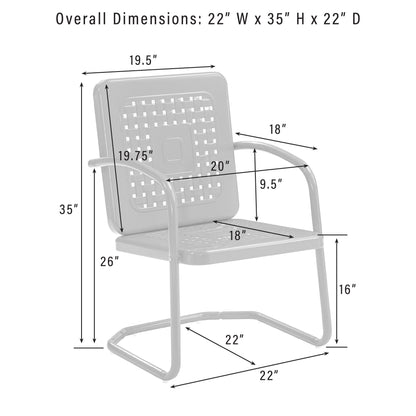 Ensemble de 3 chaises d'extérieur Crosley Bates - 84 L x 22 P x 35 H (les dimensions sont en pouces)