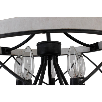Bella Depot Lustre en bois rustique à 5 lumières, éclairage à intensité variable, luminaire suspendu de style farmhouse réglable de 15,7 pouces pour îlot de cuisine