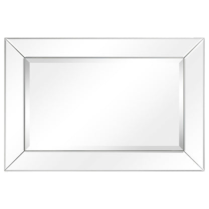 Miroir rectangulaire biseauté transparent haute définition à monter au mur pour salle de bain, meuble-lavabo, chambre à coucher, 3 tailles