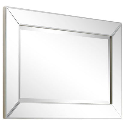 Miroir rectangulaire biseauté transparent haute définition à monter au mur pour salle de bain, meuble-lavabo, chambre à coucher, 3 tailles