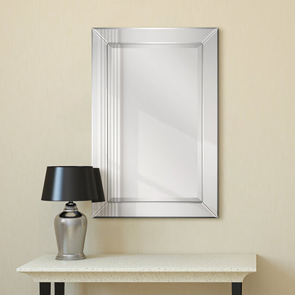 Miroir rectangulaire biseauté transparent haute définition à monter au mur pour salle de bain, meuble-lavabo, chambre à coucher, 3 tailles