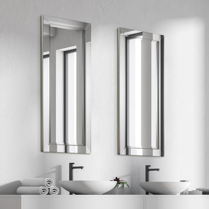 Miroir rectangulaire biseauté transparent haute définition à monter au mur pour salle de bain, meuble-lavabo, chambre à coucher, 3 tailles