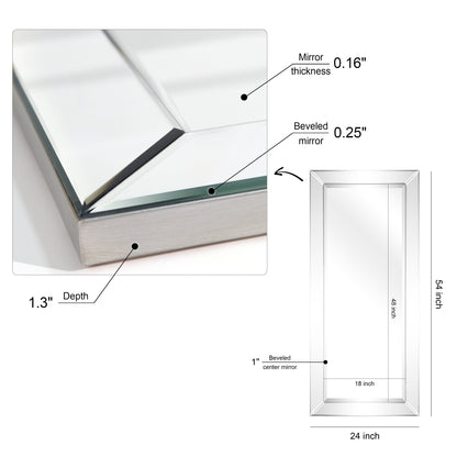 Miroir rectangulaire biseauté transparent haute définition à monter au mur pour salle de bain, meuble-lavabo, chambre à coucher, 3 tailles