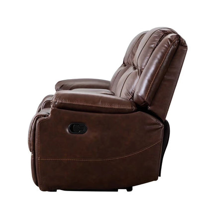 Ensemble de canapés et fauteuils inclinables à commande manuelle en cuir véritable, style moderne du milieu du siècle.