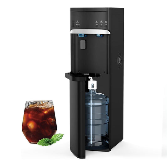 Distributeurs d'eau chauds et froids 3 en 1 noirs avec machine à glaçons