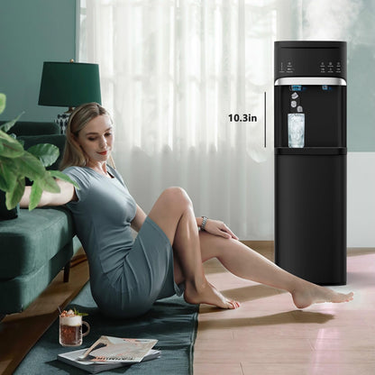 Distributeurs d'eau chauds et froids 3 en 1 noirs avec machine à glaçons