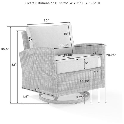 Ensemble canapé et fauteuil pivotant basculant Crosley Bradenton 5 pièces