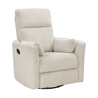 Fauteuil pivotant et inclinable manuel en velours côtelé Braidy