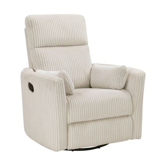 Fauteuil pivotant et inclinable manuel en velours côtelé Braidy