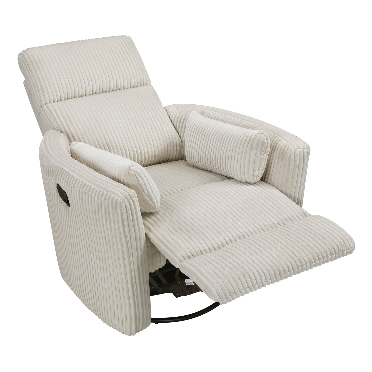 Fauteuil pivotant et inclinable manuel en velours côtelé Braidy