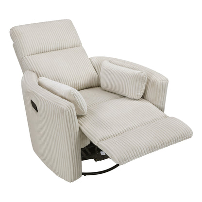 Fauteuil pivotant et inclinable manuel en velours côtelé Braidy